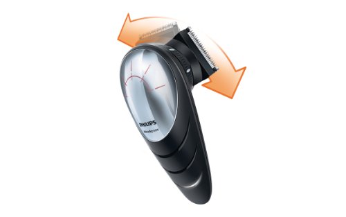 Philips QC5580/32 - Cortapelos con cabezal con giro de 180º para un mejor alcance. Incluye cabezal de corte con peine de 14 posiciones y cabezal de afeitado, red + recargable, negro