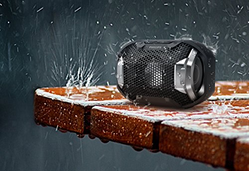 Philips SB300B/00 - Altavoz Bluetooth portátil inalámbrico (Luces LED, a Prueba de Agua IPX7 y Golpes, LED Multicolor), Negro