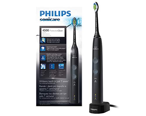 Philips Sonicare ProtectiveClean HX6830/44 - Cepillo de Dientes Eléctrico con sensor de presión, tecnología BrushSync y 2 modos de limpieza, color negro
