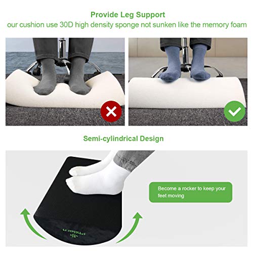 PHILORN Reposapiés Debajo del Escritorio, Cojín Reposapies, Almohada para los Pies Ergonómico Antideslizante con Espuma Suave de Alta Densidad, Alivie Las Piernas, la Cadera, los Muslos en la Oficina