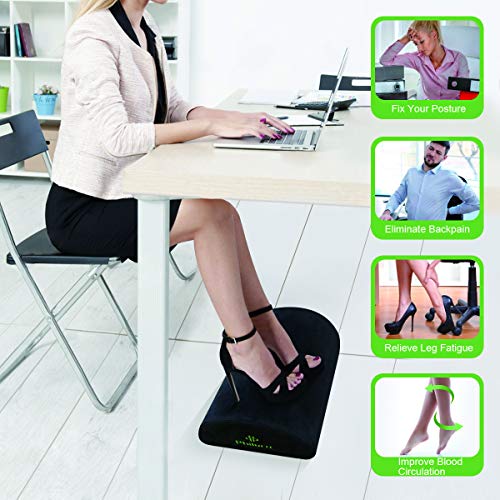 PHILORN Reposapiés Debajo del Escritorio, Cojín Reposapies, Almohada para los Pies Ergonómico Antideslizante con Espuma Suave de Alta Densidad, Alivie Las Piernas, la Cadera, los Muslos en la Oficina