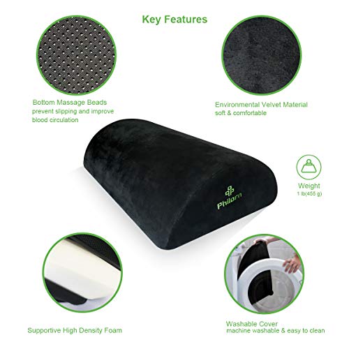 PHILORN Reposapiés Debajo del Escritorio, Cojín Reposapies, Almohada para los Pies Ergonómico Antideslizante con Espuma Suave de Alta Densidad, Alivie Las Piernas, la Cadera, los Muslos en la Oficina