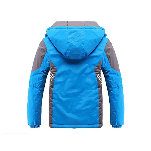 Phorecys - Chaqueta de invierno acolchada y gruesa con capucha para niño azul 5-6 Años