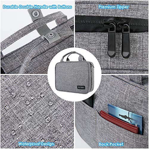 PHYSEN Neceser de Viaje Para Colgar, Neceser Impermeable con Asa, Organizador de Maquillaje con 4 Compartimentos y 1 Gancho Estable Para Mujeres, Hombres, Viajes, Almacenamiento en Casa