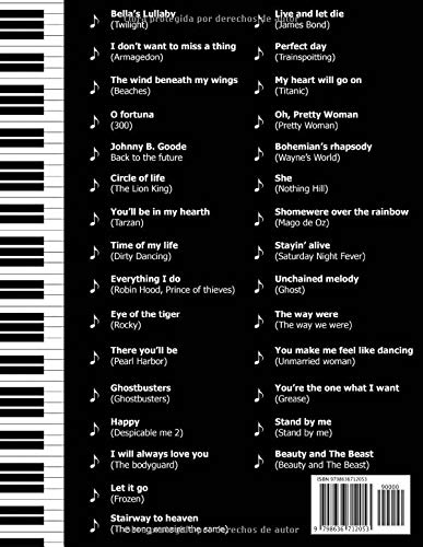 PIANO FÁCIL: CANCIONES DE PELÍCULAS PARA PIANO: 30 BANDAS SONORAS DE PELÍCULAS FAMOSAS CON PARTITURAS FÁCILES PARA PIANO