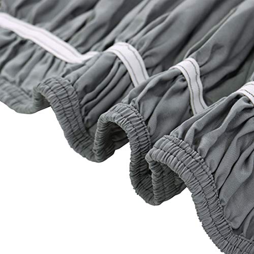 PiccoCasa falda de cama de poliéster cepillado alrededor de tres lados de tela elástica con volantes de polvo, fácil ajuste de arrugas – con caída de 15 pulgadas gris King