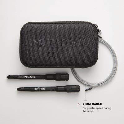 PicSil Comba Bee Rope Aluminio Resistente Cuerda de Saltar Ligera 0,21g de Peso con Cable Ajustable para Alta Velocidad Profesionales Hombres y Mujeres del Fitness y Cross Training (Negro)