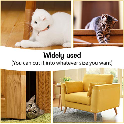 Pidsen Protector de Muebles Gatos, 8PCS Transparente Autoadhesivas contra Arañazos de Gato Protector con 40 Tornillos Rascador para Gatos y Perro, Protector de sofá para Detener