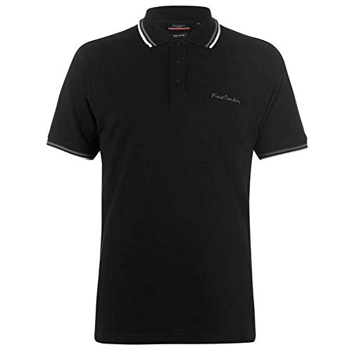 Pierre Cardin - Polo de manga corta para hombre. Negro gris oscuro 50