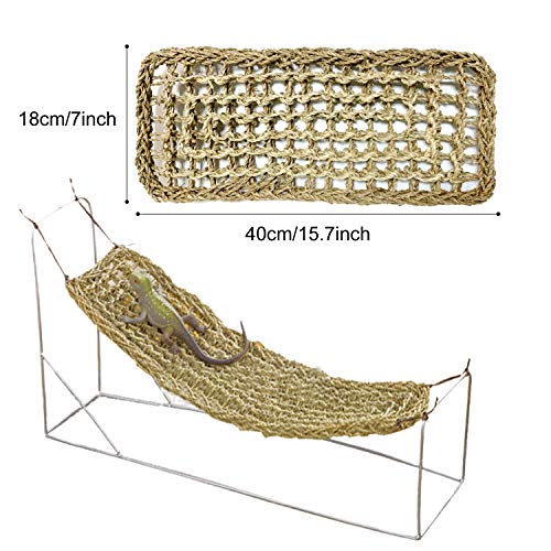 PietyPet 20 Piezas Reptiles Lagartija Decoración del hábitat, Dragon Barbudo Hamaca Hamaca Reptil con Enredaderas Artificiales y Plantas para Camaleón, lagartos, Gecko, Serpientes, Ranas, Tortuga