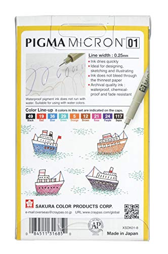 Pigma Line Drawing - Juego de bolígrafos de 8 colores (varios 8 colores)