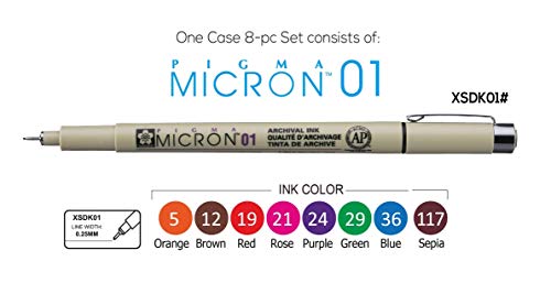 Pigma Line Drawing - Juego de bolígrafos de 8 colores (varios 8 colores)