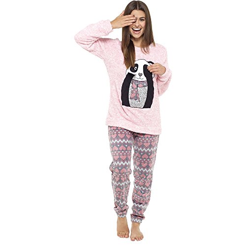 Pijama de Pijamas cómodos Pijamas Snuggle Pijamas cálidos Pijama Twosie Set | Desgaste salón Suave para Las Mujeres para Las Mujeres (M, Koala Gris)