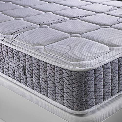 PIKOLIN Colchón 90x190 de muelles ensacados visco, firmeza Alta, Reversible, máxima Calidad, Alto 27 cm - Colchones Troas