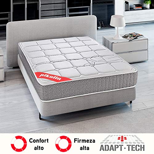 PIKOLIN Colchón 90x190 de muelles ensacados visco, firmeza Alta, Reversible, máxima Calidad, Alto 27 cm - Colchones Troas
