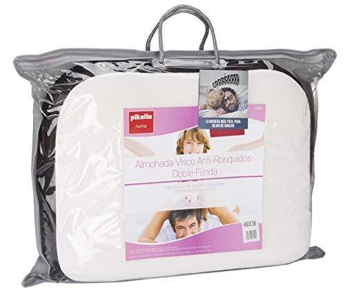 Pikolin Home - Almohada viscoelástica antirronquidos, firmeza media-alta, 36x48cm, altura 12cm