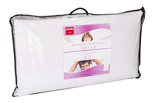 Pikolin Home - Almohada viscoelástica (desenfundable), firmeza media, 35x105cm, altura 12cm (Todas las medidas)