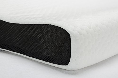 Pikolin Home - Almohada viscoelástica ergonómica, con doble funda, acabado aloe vera, firmeza media-baja, 30x50cm, altura 7-11cm