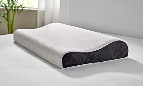 Pikolin Home - Almohada viscoelástica ergonómica, con doble funda, acabado aloe vera, firmeza media-baja, 40x70cm, altura 7-11cm