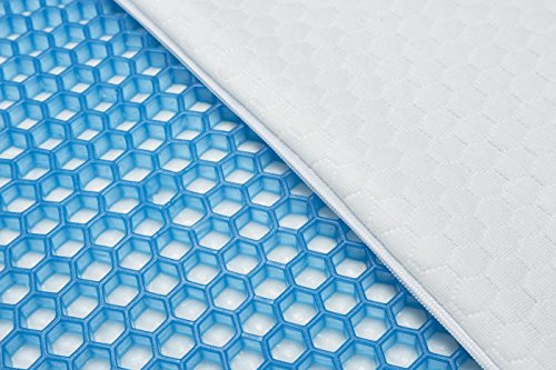 Pikolin Home - Pack de 2 almohadas viscoelásticas, con gel refrescante, firmeza media, desenfundable, 35x75cm, color crema (Todas las medidas)