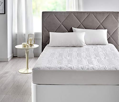 Pikolin Home - Protector de colchón acolchado, antialérgico (antiácaros, bacterias y moho), 100% algodón, 150x190/200cm-Cama 150 (Todas las medidas)