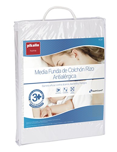 Pikolin Home - Protector de colchón rizo antialérgico (antiácaros, bacterias y antimoho). 135x190/200cm-Cama 135 (Todas las medidas)