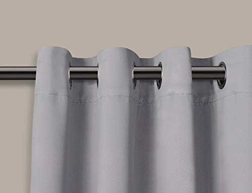 PimpamTex Cortina Opaca térmica Aislante Blackout para salón, Dormitorio y habitación, con 8 Ojales, 140 x 260 cm, Modelo Mary (Gris Perla)