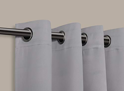 PimpamTex Cortina Opaca térmica Aislante Blackout para salón, Dormitorio y habitación, con 8 Ojales, 140 x 260 cm, Modelo Mary (Gris Perla)