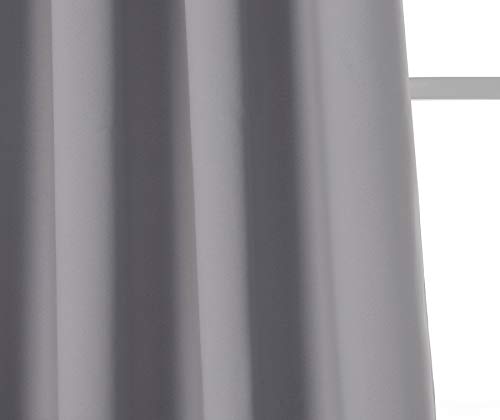 PimpamTex Cortina Opaca térmica Aislante Blackout para salón, Dormitorio y habitación, con 8 Ojales, 140 x 260 cm, Modelo Mary (Gris Perla)