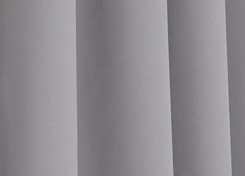 PimpamTex Cortina Opaca térmica Aislante Blackout para salón, Dormitorio y habitación, con 8 Ojales, 140 x 260 cm, Modelo Mary (Gris Perla)