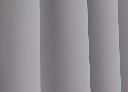 PimpamTex Cortina Opaca térmica Aislante Blackout para salón, Dormitorio y habitación, con 8 Ojales, 140 x 260 cm, Modelo Mary (Gris Perla)