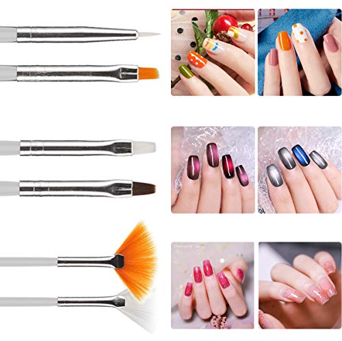 Pinceles para Uñas, Deesospro® 20pcs Manicure Pedicure Beauty Painting Polish Brush and Dotting Pen Tool Set for Natural, False, Acrylic and Gel Nails