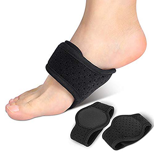 PINCOU Soporte de arco para fascitis plantar, 1 par de plantillas ortopédicas antideslizantes para fascitis plantar, soporte de arco de silicona con compresión para pie plano