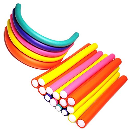 Pinkiou Barras de rizado flexibles Rodillo rizador de pelo de espuma Varillas de flexión giratoria Juego de 7 tamaños (42 piezas)