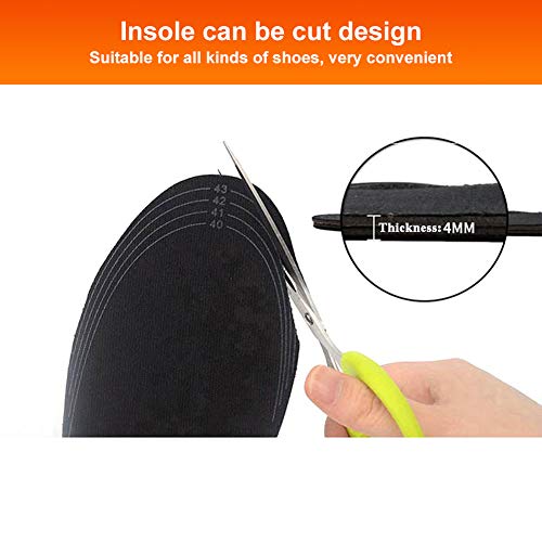 PINPOXE Climatizada Plantillas, Suelas calentables, Calentadores de Pies, para Zapatos Varios tamaños para Las Mujeres Hombres Invierno Caza Pesca Camping,Tamaño:40-44 se Puede Cortar y Lavable.