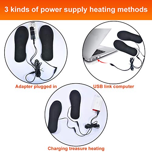 PINPOXE Climatizada Plantillas, Suelas calentables, Calentadores de Pies, para Zapatos Varios tamaños para Las Mujeres Hombres Invierno Caza Pesca Camping,Tamaño:40-44 se Puede Cortar y Lavable.