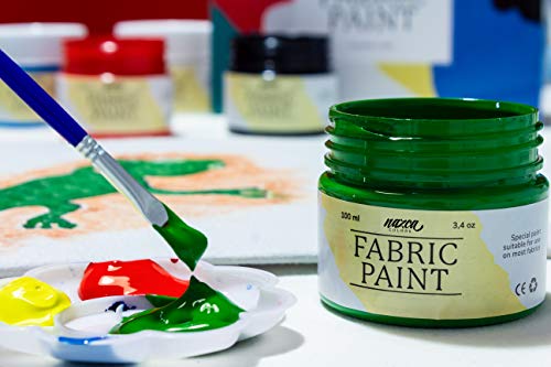 Pintura para Tela y Ropa Calidad Profesional Nazca - 6 Colores x 100ml - Set de Pintura Acrílica Textil Permanente con Gran Capacidad de Cobertura Ideal para toda clase de Tejidos, Camisetas, Bolsas