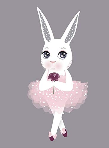 Pintura sobre Lienzo Arte nórdico de Pared Princesa Conejo Impresiones Carteles Kawaii Bunny Imágenes de Pared para niñas Dormitorio Decoración para el hogar 40x60cmX2 Sin Marco