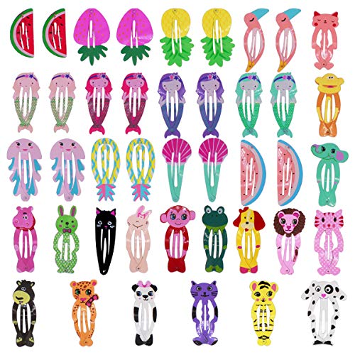 Pinza Pelo 42 Piezas Niña Clip Pelo Bebe de Metal Horquillas Pelo en Patrón Animal Fruta Accesorios para el Pelo Bebe Niña Infantiles Multicolor