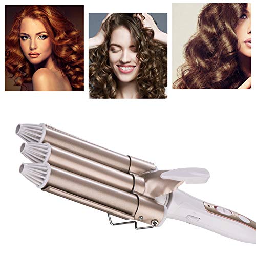 Pinzas Rizadoras, Rizador de pelo, Tenacillas de Pelo, Cerámica de la Turmalina de 3 Barriles Rizador, Iron Wave Curler Multifunción Temperatura Ajustable para rizar y ondas un efecto ondulado