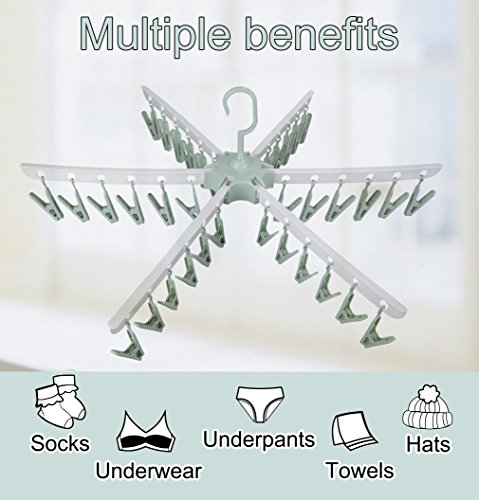 Pinzas Ropa Plastico Plegable, 36 Pinzas Secado Percha de Ropa, Colgador Tendedero, para Calcetines, Guantes, Ropa Interior, Toallas.