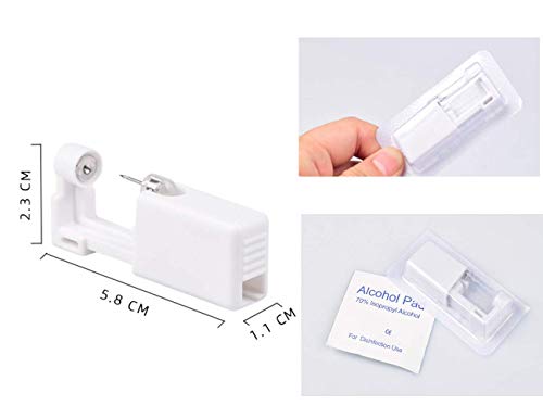 Pistola de piercing de oreja SOTICA 2 paquetes desechables estériles de seguridad para oreja, nariz, cuerpo, pistola de piercing herramienta de perforación con piercing para la oreja kit de piercings