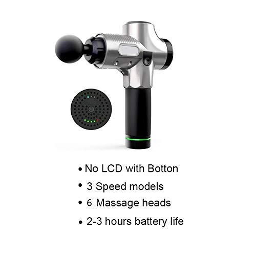 pistolet massage massage gun cervical epaule pistolet Pistolet à impact électrique relaxation musculaire remise forme, pistolet massage à moteur sans balais ultra silencieux 3 vitesses 6 têtes-noir