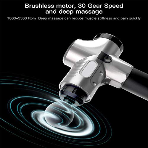 pistolet massage massage gun cervical epaule pistolet Pistolet à impact électrique relaxation musculaire remise forme, pistolet massage à moteur sans balais ultra silencieux 3 vitesses 6 têtes-noir