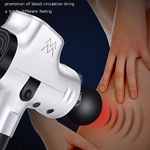 Pistolet Massage Portable massage gun cervical epaule pistolet Appareil massage musculaire sans fil à écran tactile avec 4 têtes 20 régulation vitesse pour soulager rapidement douleur musculaire-noir