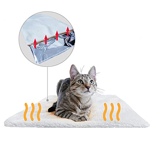 PiuPet® Manta térmica para Gatos & Perros, Tamaño: 60x45 cm, Autocalentado - sin Electricidad y baterías, Cojín de Calor, Innovador e ecológico
