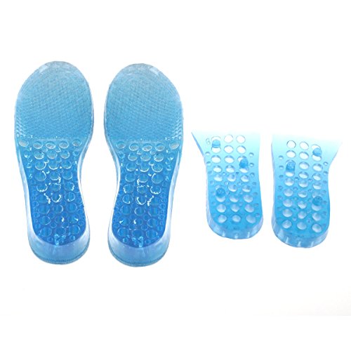 Pixnor 4,5 cm altura ajustable 2-capa de silicona plantillas aumento zapato levanta cojines del zapato