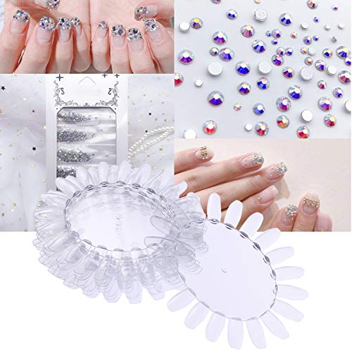 PIXNOR Mostrador Exhibidor Display Uñas Falsas Arte Manicura (Transparente) - 10 piezas