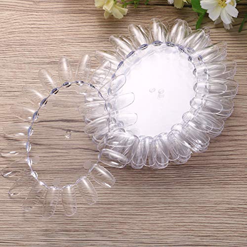 PIXNOR Mostrador Exhibidor Display Uñas Falsas Arte Manicura (Transparente) - 10 piezas