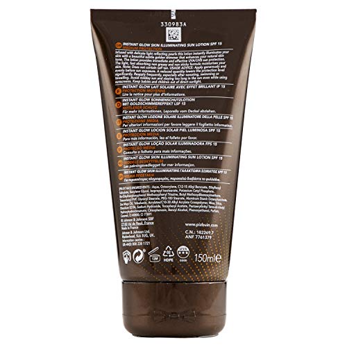 Piz Buin - Protección Solar, Loción Solar Instant Glow Piel Luminosa SPF 15 - Protección media Bote 150 ml